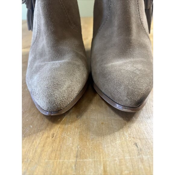 Nine West Retrolook Wedge Suede Tassel Booties 7-7.5 - Picture 2 of 13